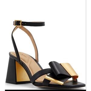 Ted Baker Milly Bow -001 Black /Noir Sandals Sz 8.5 Women's New